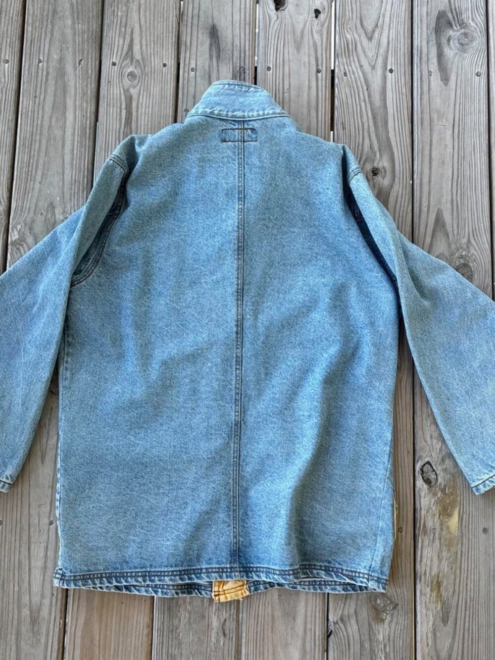 Vintage R Rodeo Denim Jacket 90s Trucker Button Up Blue Medium - Picture 4 of 7